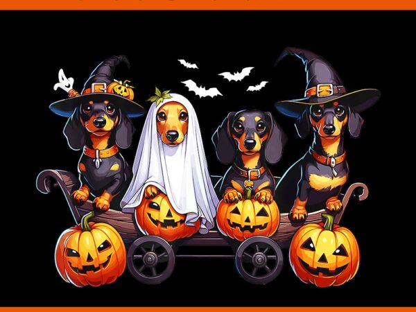 Dachshund happy halloweiner png, dachshund dogs halloween png t shirt vector illustration