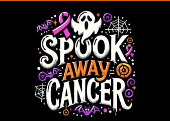 Spook Away Cancer October Halloween Breast Cancer Awareness PNG