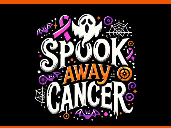 Spook away cancer october halloween breast cancer awareness png t shirt template vector