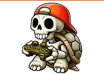 Halloween Skeleton Turtle Gamer PNG