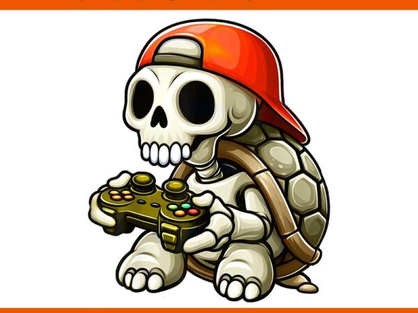 Halloween skeleton turtle gamer png graphic t shirt