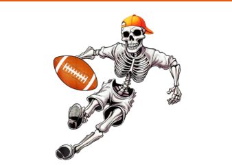 Football Skeleton Halloween PNG t shirt graphic design