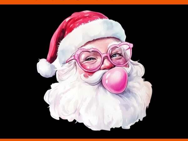 Santa christmas blowing bubble gum png t shirt template vector