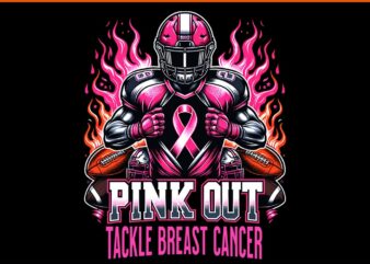 Pink Out Tackle Breast Cancer Awareness American Football PNG