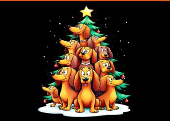 Dachshund Dog Christmas Tree PNG