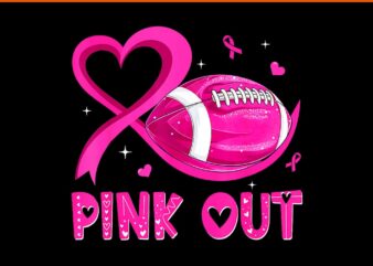 Pink Out Tackle Breast Cancer Awareness American Football PNG t shirt illustration