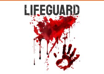 Bloody Lifeguard Halloween PNG, Blood Splatter Blood Stained PNG