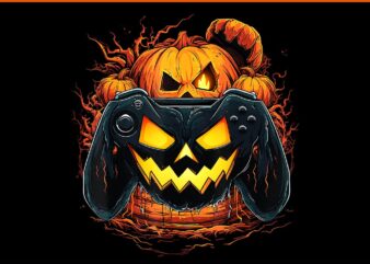 Gamer Gaming Pumpkin Halloween PNG