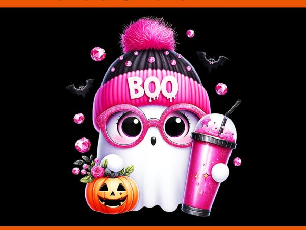 Cute pink ghost boo halloween png t shirt vector file