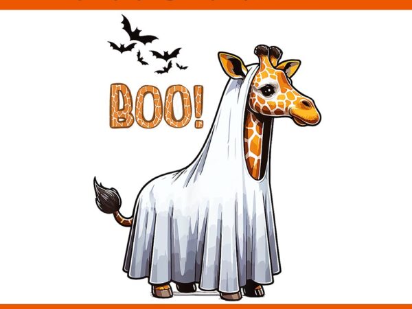 Giraffe boo halloween png t shirt design template