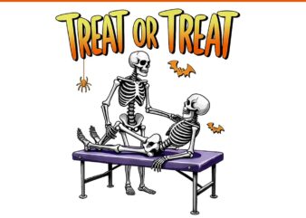 Trick Treat Or Treat Skeleton Physical Therapy Halloween PNG