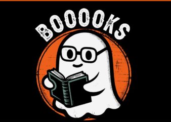 Cute Ghost Book SVG, Ghost Reading Books Halloween SVG