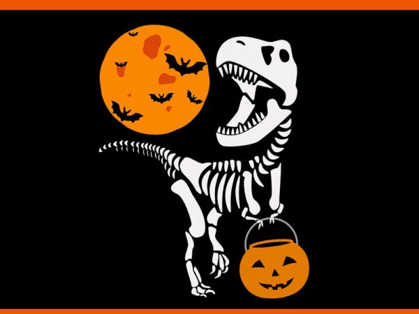 Dinosaur halloween svg, t-rex halloween svg t shirt vector illustration