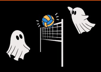 Volleyball Ghost Halloween SVG, Volleyball Sport Ghost SVG t shirt vector art