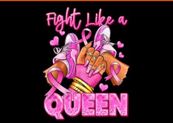 Afro Queen Black Women Breast Cancer Survivor Pink Ribbon PNG