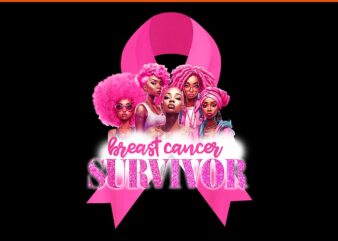 Breast Cancer Awareness Survivor Black Women Melanin Warrior PNG t shirt template