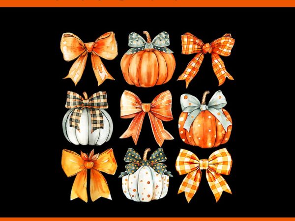 Coquette bow pumpkin season thanksgiving autumn fall png t shirt vector file