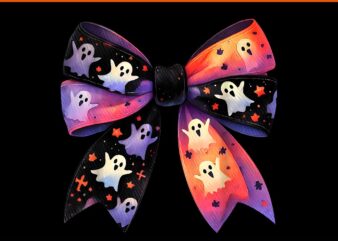 Ghost Bow Coquette Halloween Spooky Season PNG