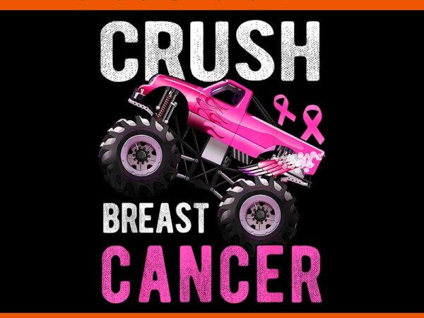 Monster truck pink breast cancer awareness png t shirt designs for sale