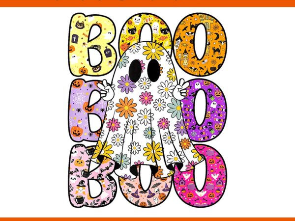 Cute ghost floral boo halloween png t shirt vector file