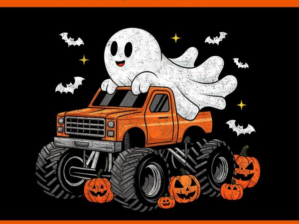 Monster truck ghost pumpkin halloween png t shirt designs for sale