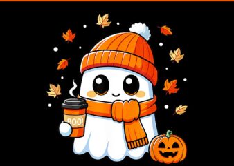 Ghost Coffee Boo Halloween PNG