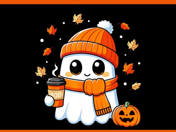 Ghost coffee boo halloween png t shirt design template