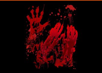 Bloody Red Blood Splatter Bloody Halloween Zombie Hand PNG t shirt template