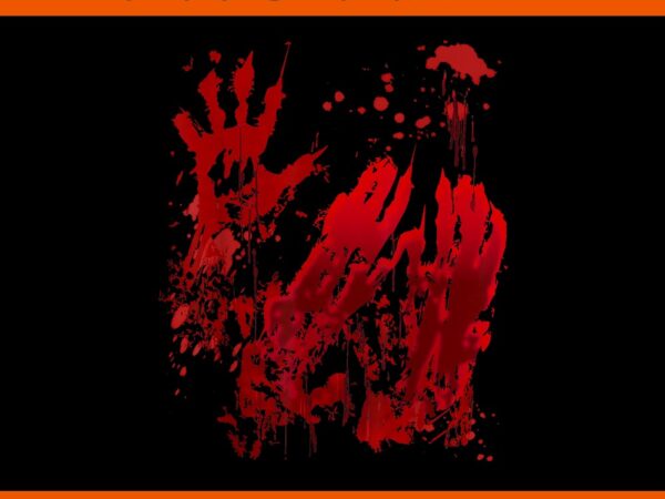 Bloody red blood splatter bloody halloween zombie hand png t shirt template