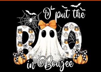 I Put The Boo In Boujee Ghost Halloween PNG t shirt design for sale