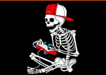 Skeleton Gamer Video Halloween PNG