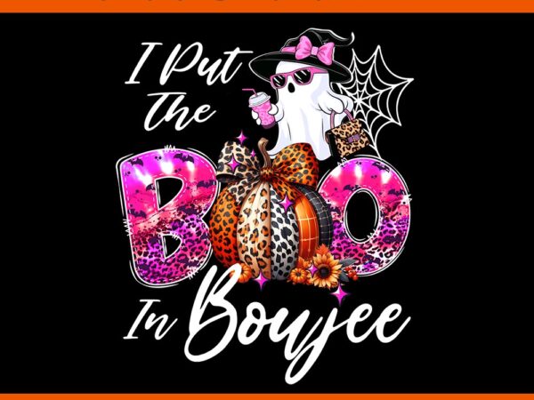 I put the boo in boujee leopard ghost halloween png t shirt design for sale