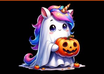 Unicorn Ghost Trick Or Treat Halloween PNG