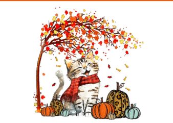 It’s Fall Y’all Cat Leaf Fall Tree Hello Autumn Thanksgiving PNG