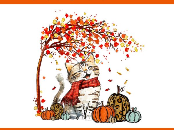 It’s fall y’all cat leaf fall tree hello autumn thanksgiving png t shirt design for sale