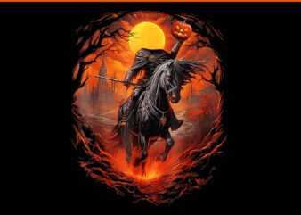 Scary Pumpkin Headless Horseman Halloween PNG