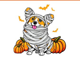 Halloween Welsh Corgi Mummy Dog PNG