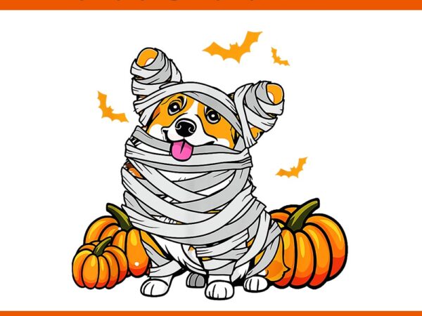 Halloween welsh corgi mummy dog png graphic t shirt