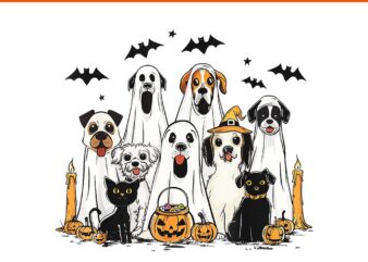 Dog Ghost Halloween PNG t shirt vector illustration