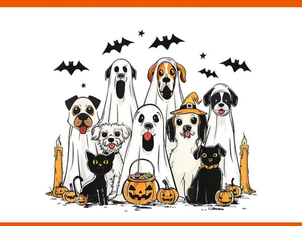 Dog ghost halloween png t shirt vector illustration