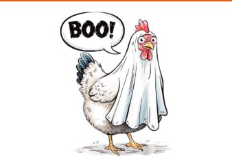 Chicken Boo Spooky PNG, Boo Chicken Halloween PNG t shirt vector file