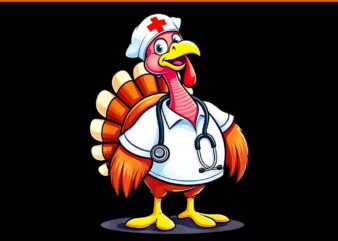 Turkey Nurse Cartoon Thanksgiving PNG