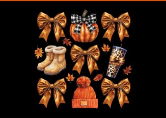 Coquette Bow Pumpkin Thanksgiving PNG