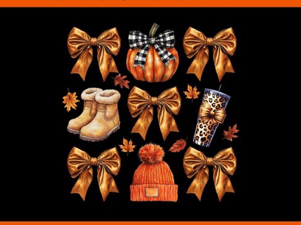 Coquette bow pumpkin thanksgiving png t shirt vector file