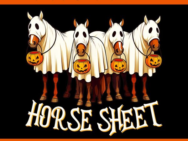 Horse sheet ghost halloween png, horse spooky season halloween png graphic t shirt