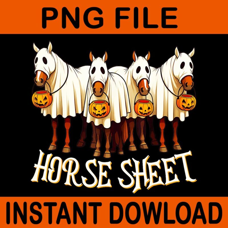 Horse Sheet Ghost Halloween PNG, Horse Spooky Season Halloween PNG