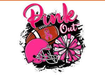 Pink Out Football Team Breast Cancer Awareness PNG