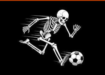 Skeleton Soccer Halloween PNG t shirt template vector