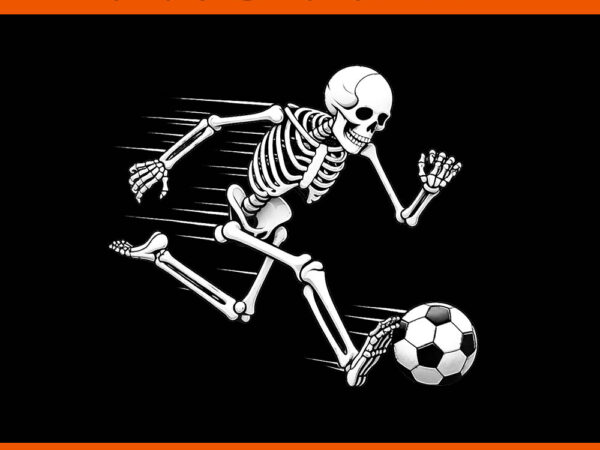 Skeleton soccer halloween png t shirt template vector