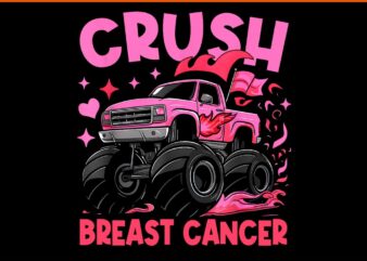 Monster Truck Pink Breast Cancer Awareness PNG